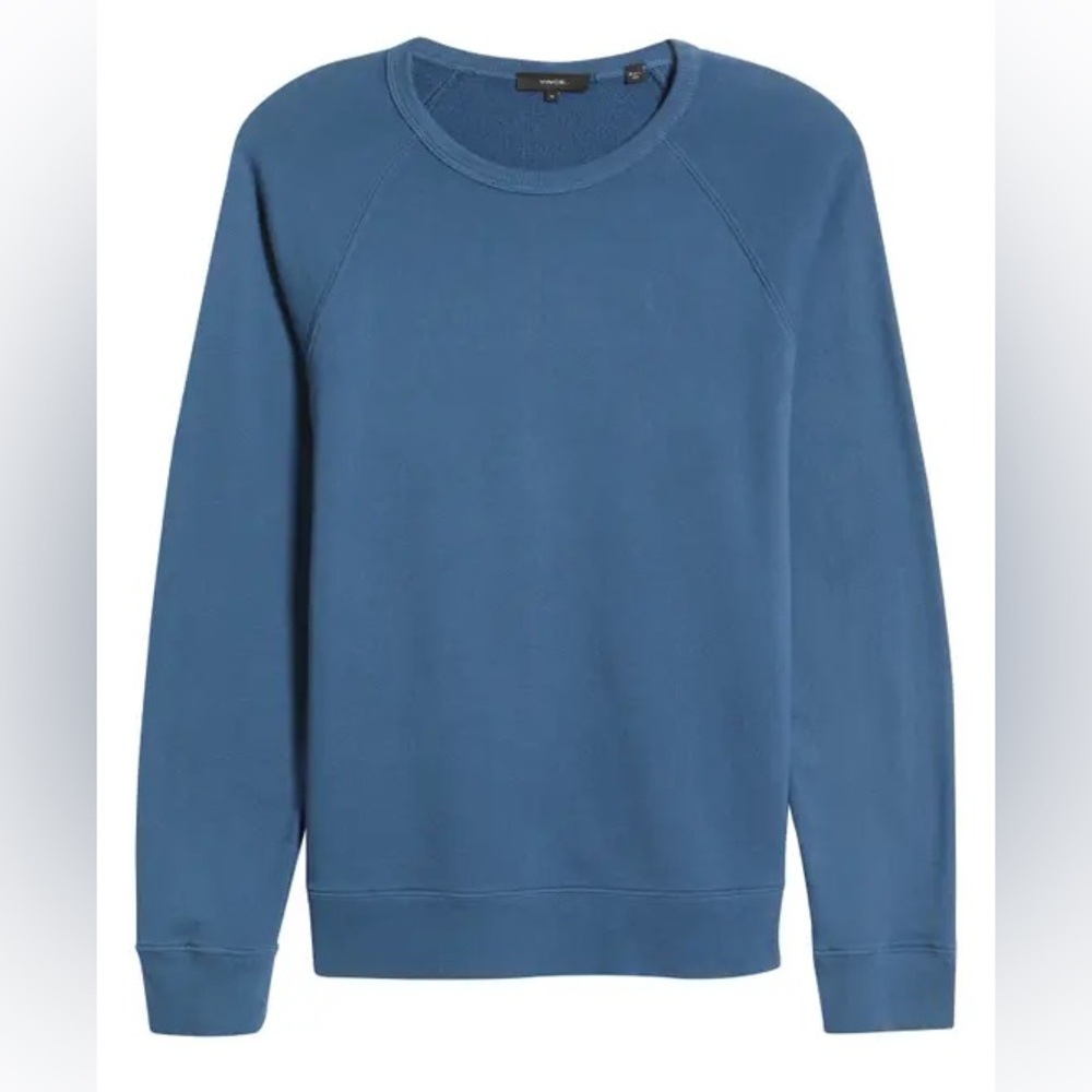 Vince Men’s NWT Crew Neck Pullover Sweatshirt in Washed Brisk Blue Size XL